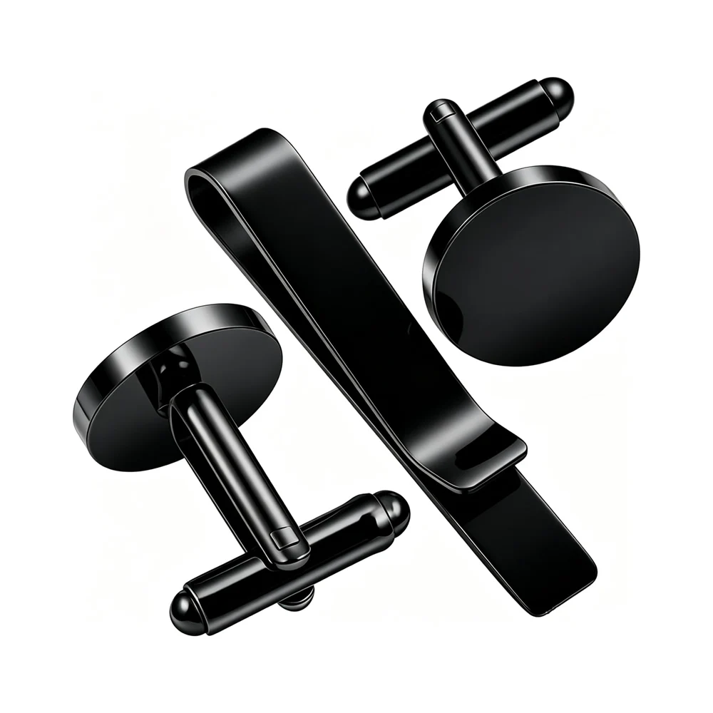 100 Items Men's Mirror Polished Stainless Steel Blank round Cufflinks DIY Jewelry Personalized Clothing Accessories