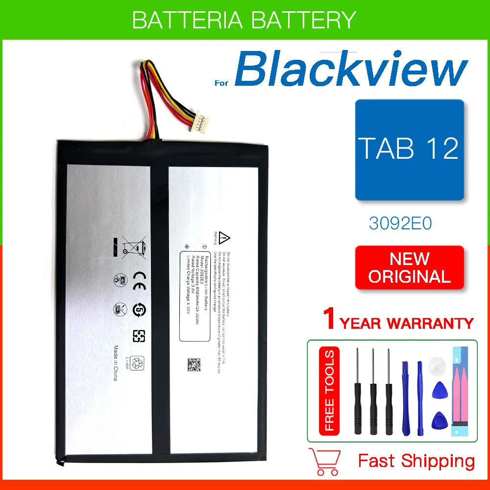 New Original 6580mAh Tab12 Replacement Batteries 3092E0 For Blackview Tab12 Tab 12 High Capacity Phone Battery+Tracking Number