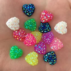 60PCS Mixed AB Resin Candy Color 12mm Crocodile Skin Heart Flat back Rhinestone Scrapbook DIY Wedding Jewelry Accessories Crafts