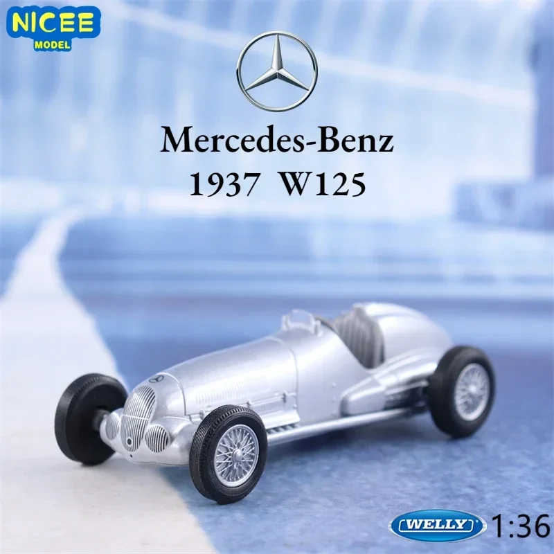 WELLY 1:36 1937 Mercedes-Benz W125 High Simulation Diecast Car Metal Alloy Model Car Children's toys collection gifts B788