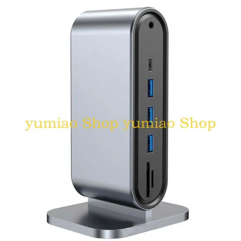 

587B Type C Hub VGA USB 3.0x4 RJ45 + TF+3.5 + PD 100W Docking Station 12 in 1 for Laptop Aluminum
