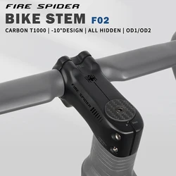 Fire Spider Full Carbon Bicycle Stem -10 Degree Road Bike Stem T1000 Carbon Fiber MTB Power DH XC Bike Table 80/90/100/110/120mm