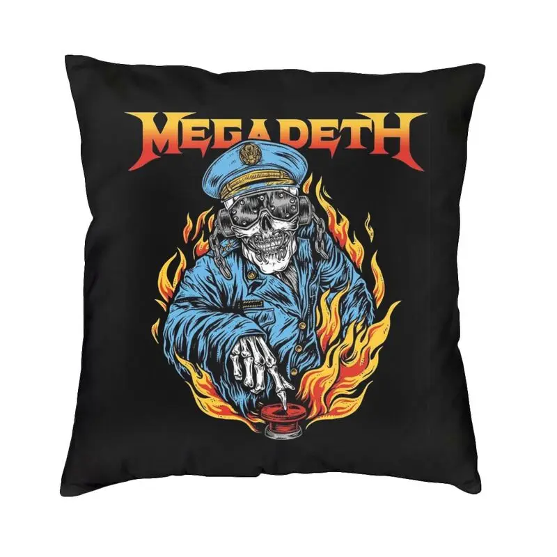 Personalized Megadeths Heavy Metal Band Square Throw Pillow Cover Home Decorative 3D Two Side Printing Cushion Cover for Car