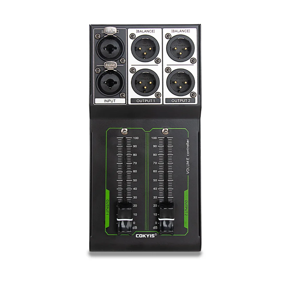 Passive Balanced XLR 1-in-2 Audio Splitter Lossless Volume Controller Mixer Fader Studio Live Sound