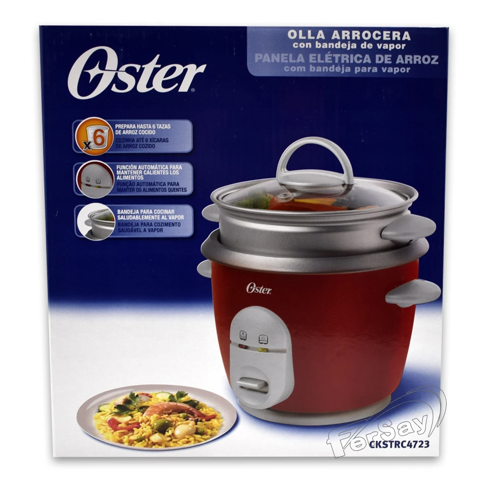 Red 4723 OSTER rice cooker 0.6L-capacity 6 cups-easy non-stick cleaning, possibility of steaming, Red