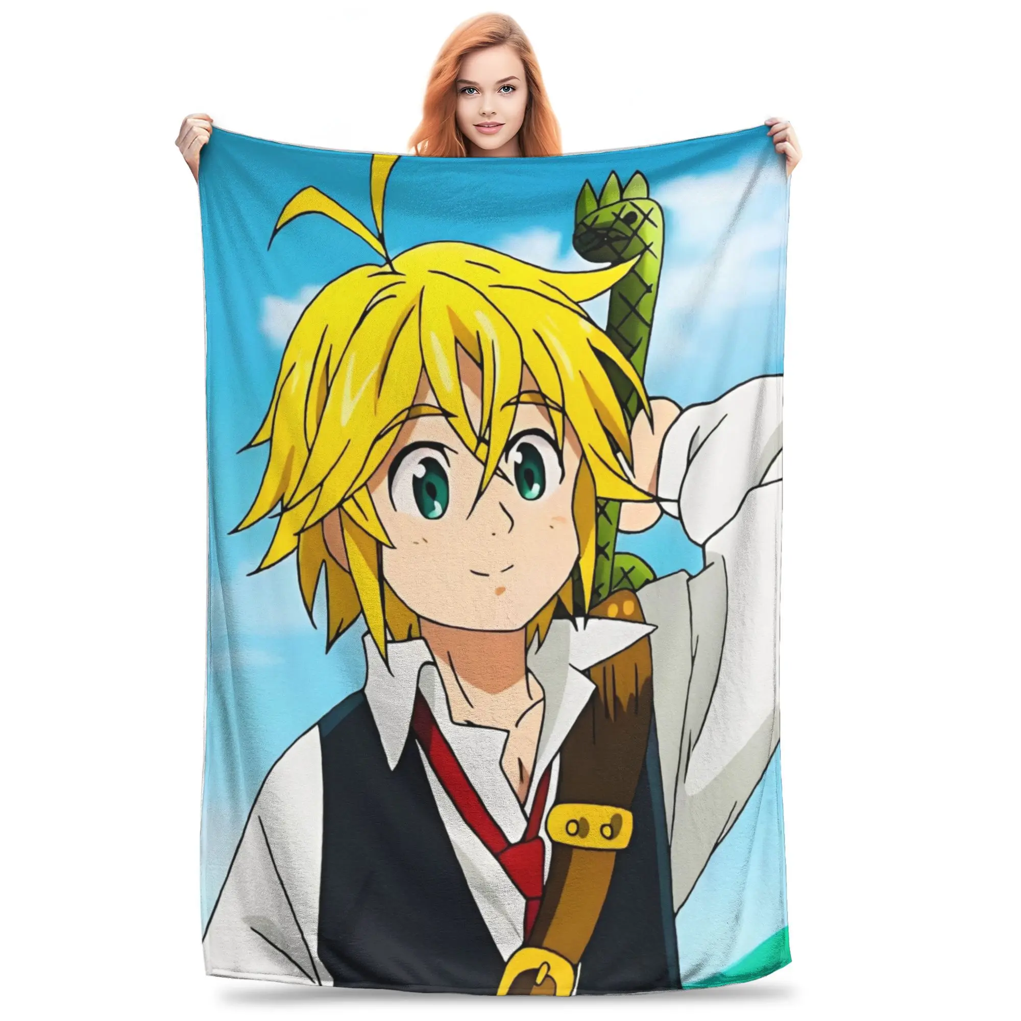 

Одеяла «Семь смертных грехов» в стиле аниме Meliodas, нечеткие потрясающие теплые пледы для постельного белья, гостиной, зимы