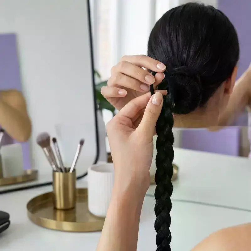 

1 шт. Модный длинный плетеный хвост-коса для наращивания волос, синтетический, аксессуар для волос в стиле хип-хоп Y2K для девушек