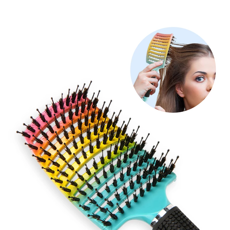 Magic Demelant Brush Bristle Nylon Hairbrush Wet Curly Detangle Anti-Static Hair Brush salon Professional hair styling tools