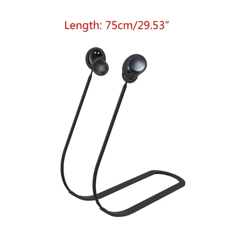

Silicone Anti-Lost Headphone Rope Hanging Neck Lanyard for Anker SoundCore Space A40 Bluetooth-compatible Earphone Cord Strap