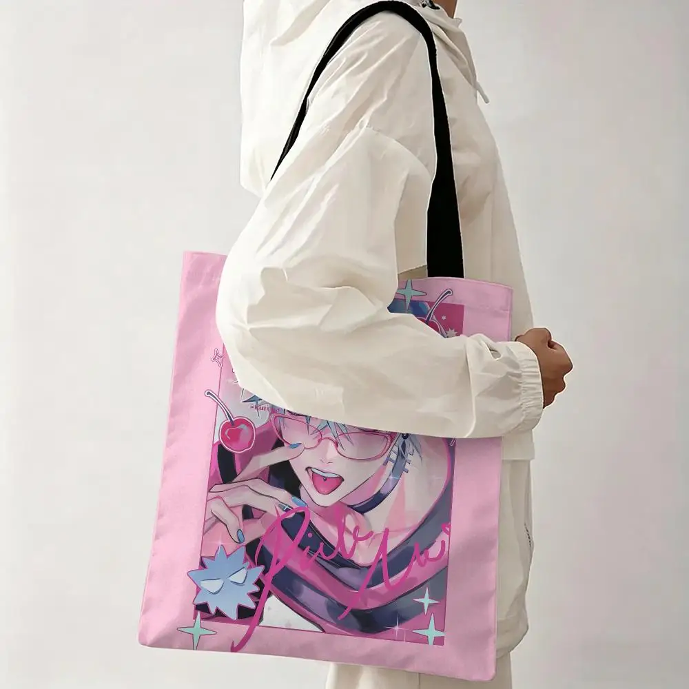 A-ALIEN STAGE Anime Storage Bags Women's Canvas Tote Bag Large Capacity Reusable Shoulder Handbag For Shopping