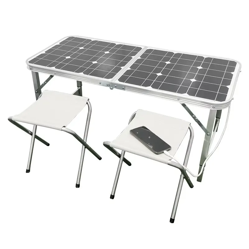 

100W 12V/18V Mono Outdoor Camping Portable Universal Folding Solar Table Mini Foldable Solar Panel Table