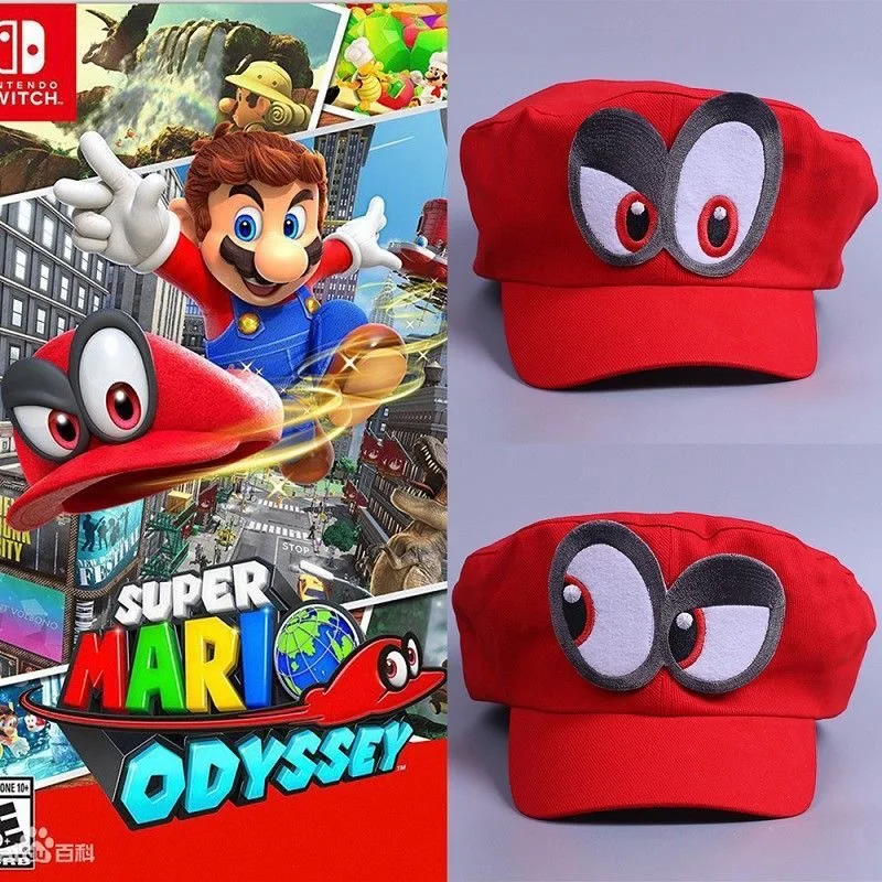 

Game Super Mario Odyssey Plumber Cosplay Hat Adult Kids Handmade Cartoon Baseball Cap Party Masquerade Christmas Gifts Prop