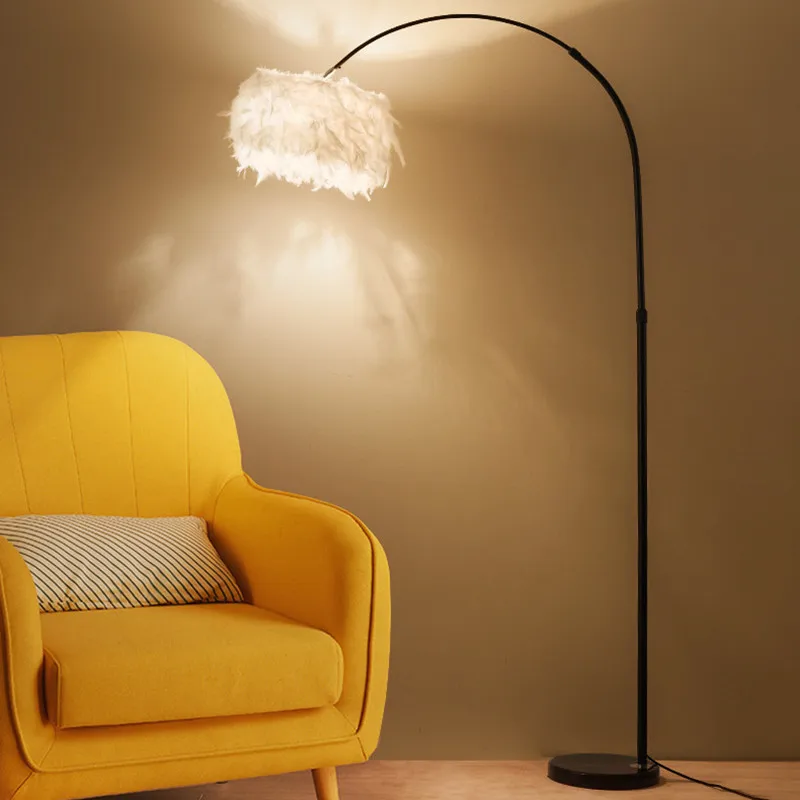 Feather floor lamp Nordic minimalist floor lamp hotel office Living Room bedroom bedside lamp simple sofa Arc Shape Floor Lamp