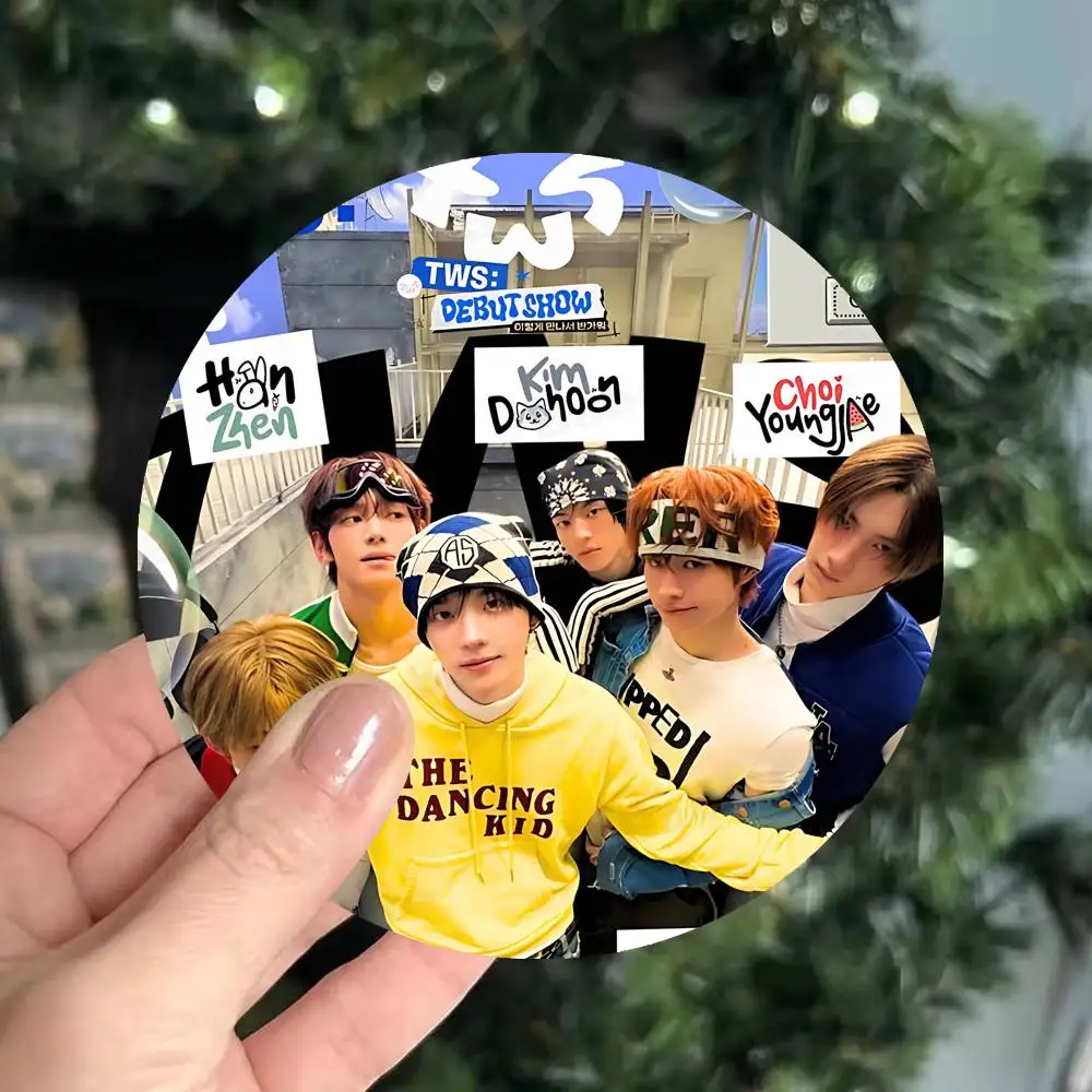 Korean Boy Band T-TWS-S Kpop  Themed Wooden Coaster Non-Slip Heat-Resistant Fun Dining Table Decoration Cafe Restaurant Gifts