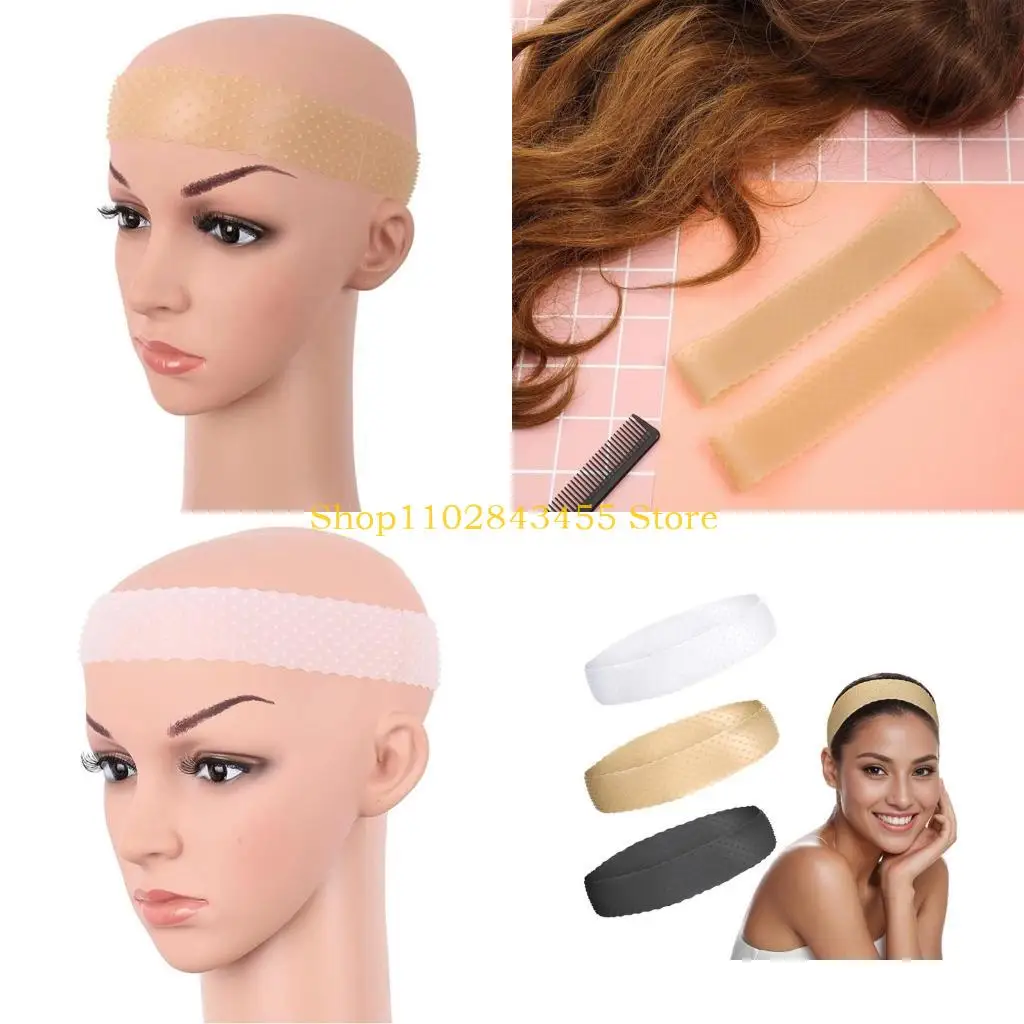 

49MC эластичная силиконовая повязка на голову для париков, повязка для париков, стабилизирующая нескользящая повязка для повязка