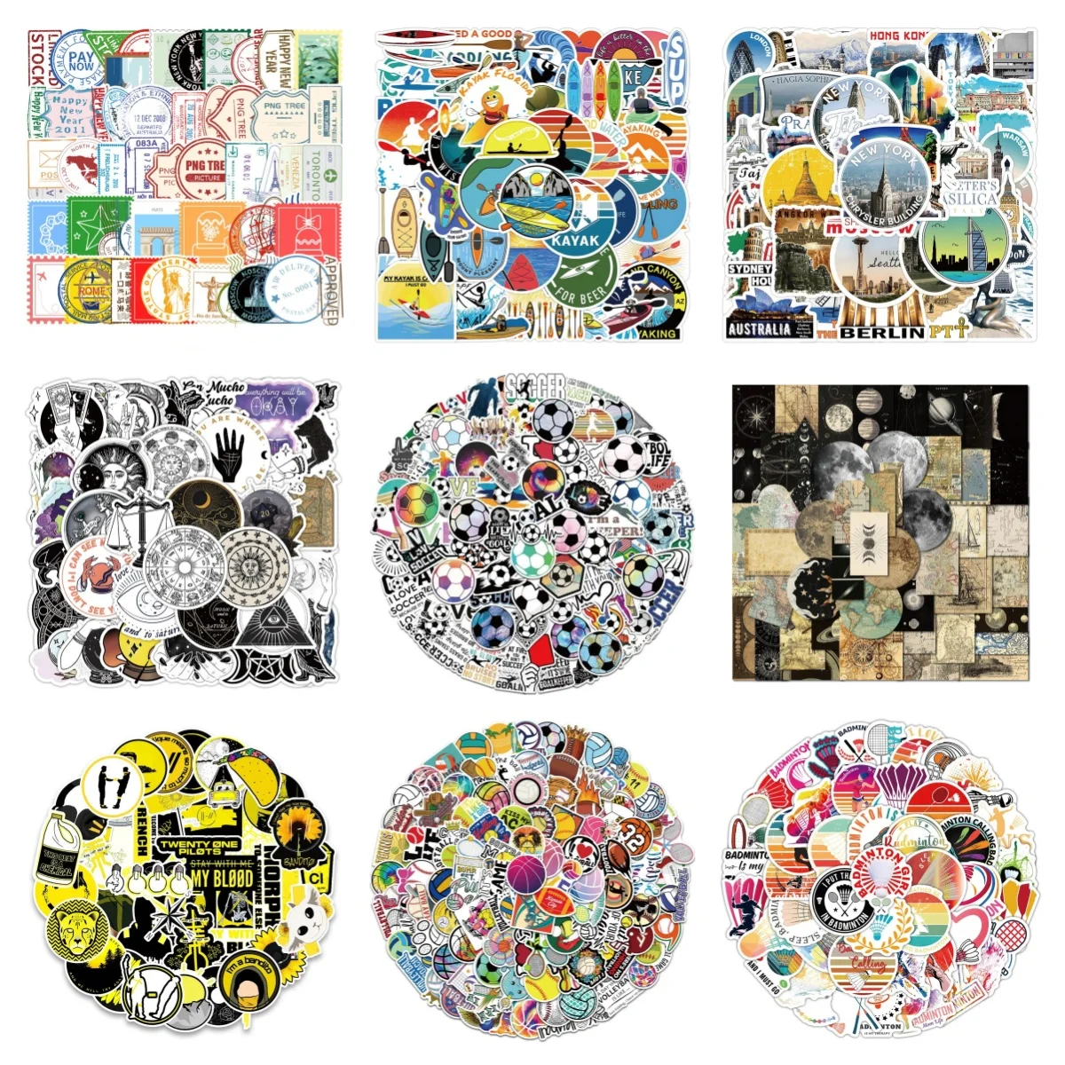 10/30/50PCS Popular Cartoon World Famous Buildings Sticke Decoration Laptops Bicycle Fridge Guitar Waterproof Sticker Wholesale