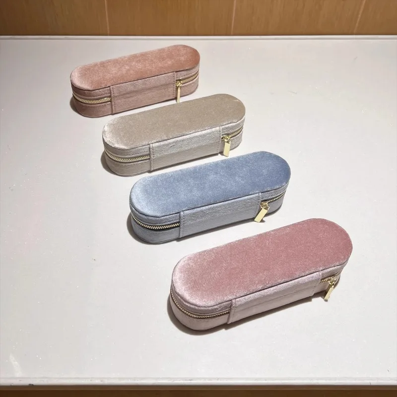 Velvet Jewelry Storage Box Travelling Portable Jewellery Boxes Earrings Rings Display Case Exquisite Trinket Displays Cases