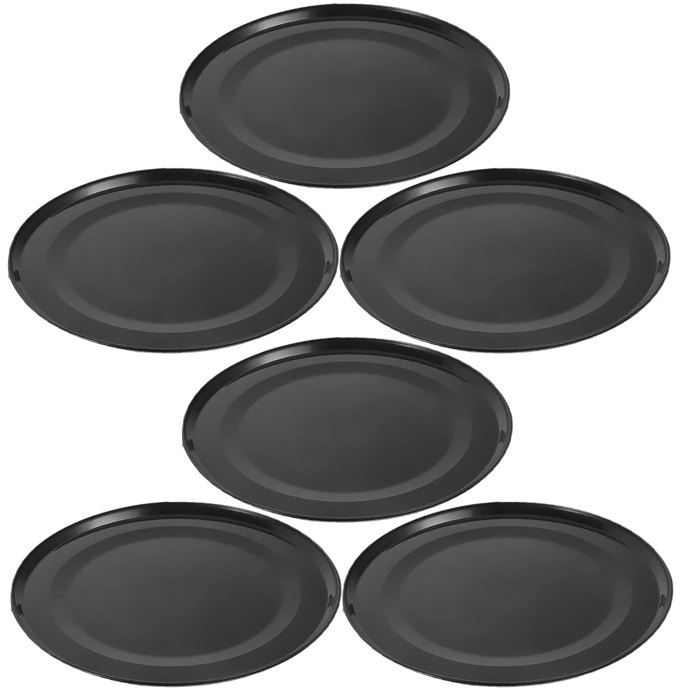 

6pcs Flower Pot Saucers Round Plant Trays Drip Water Tray for Plants Black Durable Plastic Plate Soil Leak