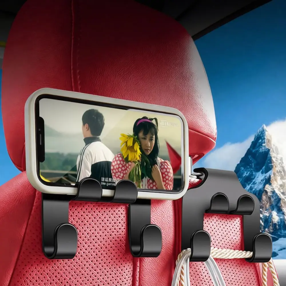 Multi Functional Car Back Seat Phone Holder Hook Universal Automotive Organizer Interior Storage Hanger Accessories