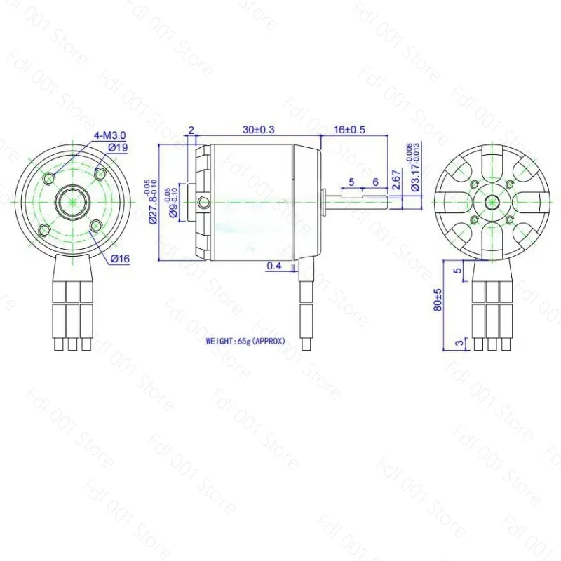 N2830 1000KV 1300KV Outrunner Brushless Motor for Cessna 182 RC Airplane