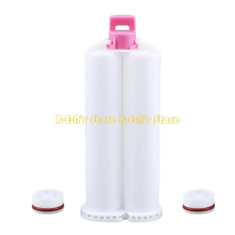 Y1AD Compactly 50Ml AB Glues Applicator Epoxy Cylinder With Mixing Tube Perfect For Detailed Dental Procedures Home Repairs