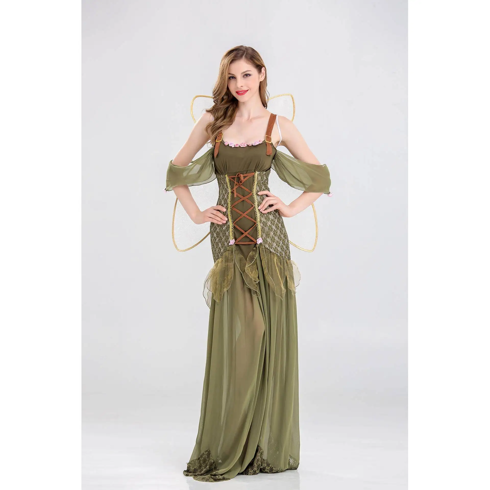 Game orm loween Par Role-plang Flower Fairy Costume Theme Par Stage Performance Clothes Women's Traditional Clot...