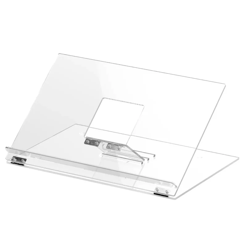 

Modern stylish acrylic adjustable bookshelf with pen slot folding desktop riser for books recipes textbooks office