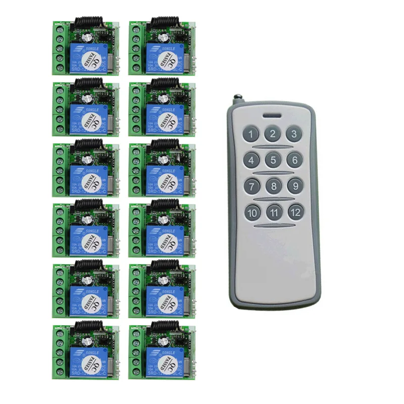 Universal  433mhz  DC 12 v mini wireless remote control lighting  switch   system   receiver+transmitter  Electric door lock