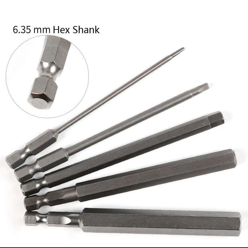 100mm Hex Head Screwdriver Bit Metric Magnetic Hex Key Screwdriver 1/4\