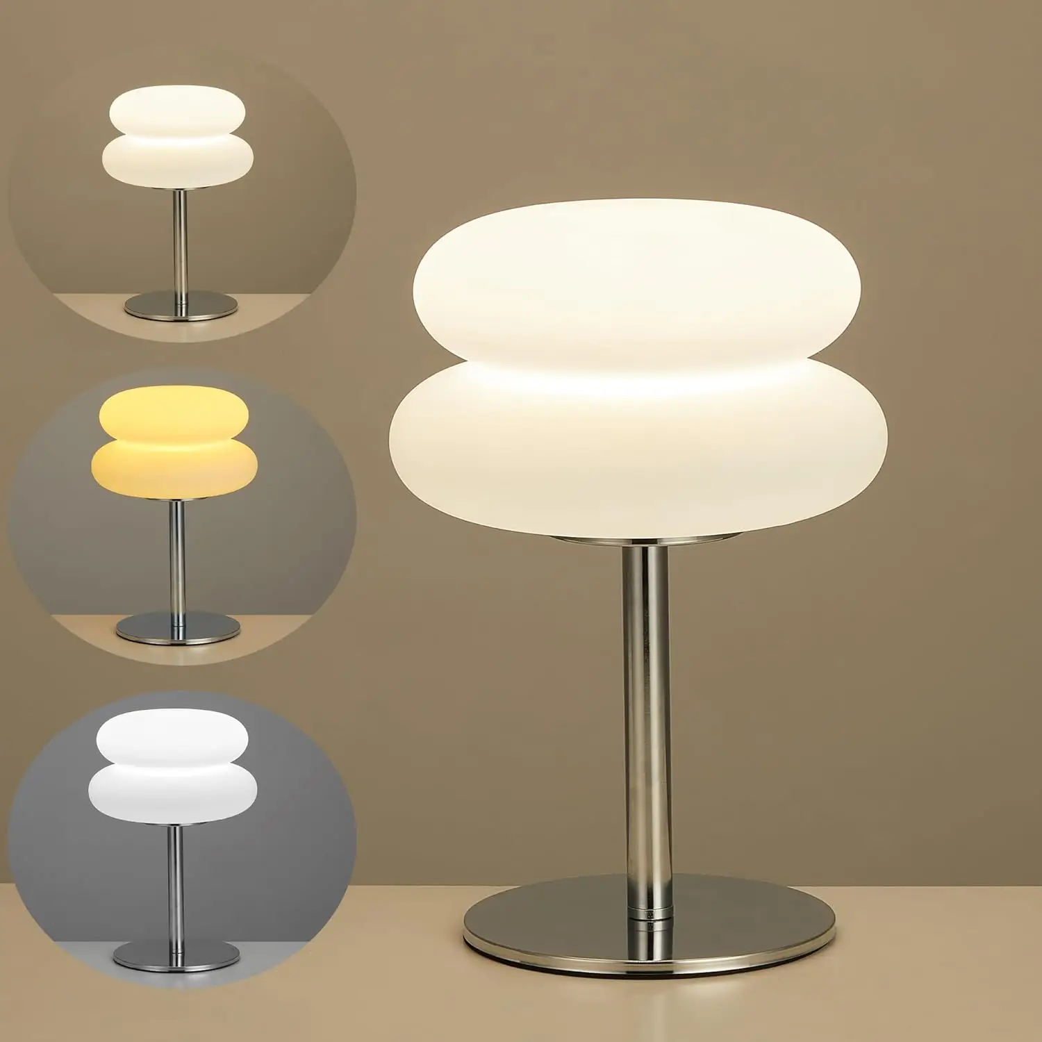 

Настольная лампа-макарон из стекла для девочек, трехцветная регулировка яркости, защита глаз, ночник для спальни, прикроватный светильник, декор для гостиной