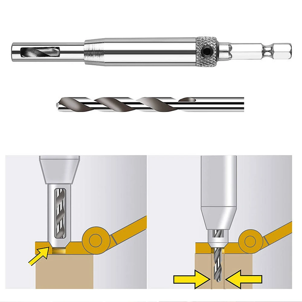 HSS Self Centering Hinge Drill Bit Door Window Cabinet Woodworking Hole Puncher Wood Reaming Tool Countersink Drill Bits Set