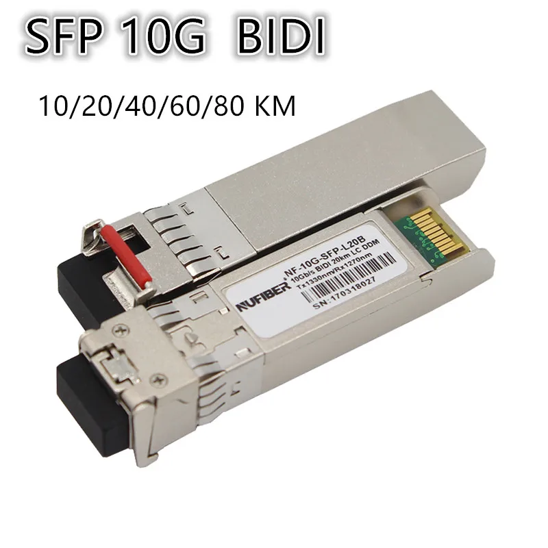 

10G BIDI SM LC WDM SFP+ Module 1270/1330nm Single Mode 10-80KM Fiber Optic module Compatible with Cisco Switch