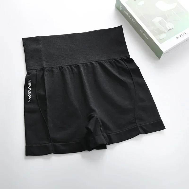 Pantalones cortos deportivos de cintura alta contracción Abdominal moldeador sin costuras Fitness Yoga pantalones cortos de ciclismo pantalones de seguridad Legging de gimnasio Fitness