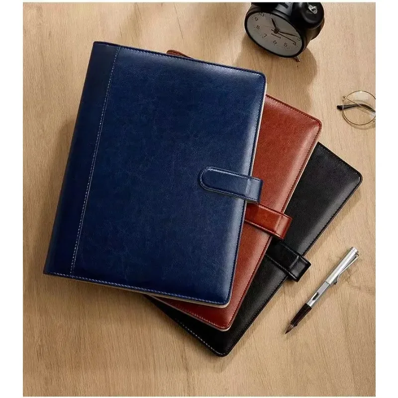 Multifunctional PU Leather Notebook Folder A4 Paper Envelope Expanding File Folder Document Material Loose Leaf Office Supplies