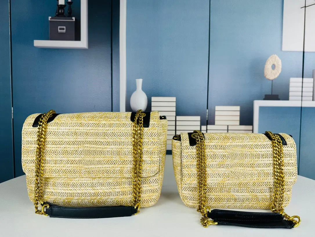 

Real Leather Niki Lafite Grass Weave Shoulder Bag Handmade Weaving Designer Straw Bag Luxury Totes Purse Designer Woman Handbags