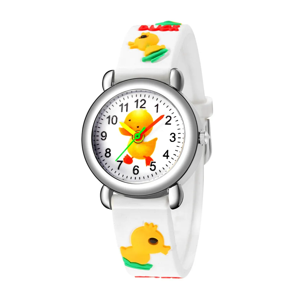 cute sweet silicone band Duck style Children\'s cartoon watch