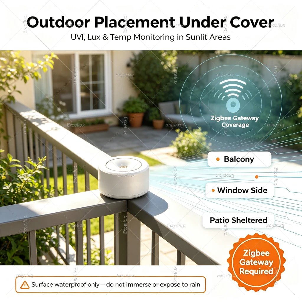 4-In-1 Zigbee 3.0 Weather Station Sensor UV Index,Barometric Pressure,Illuminance,Temperature Detection Works with Zigbee2MQTT