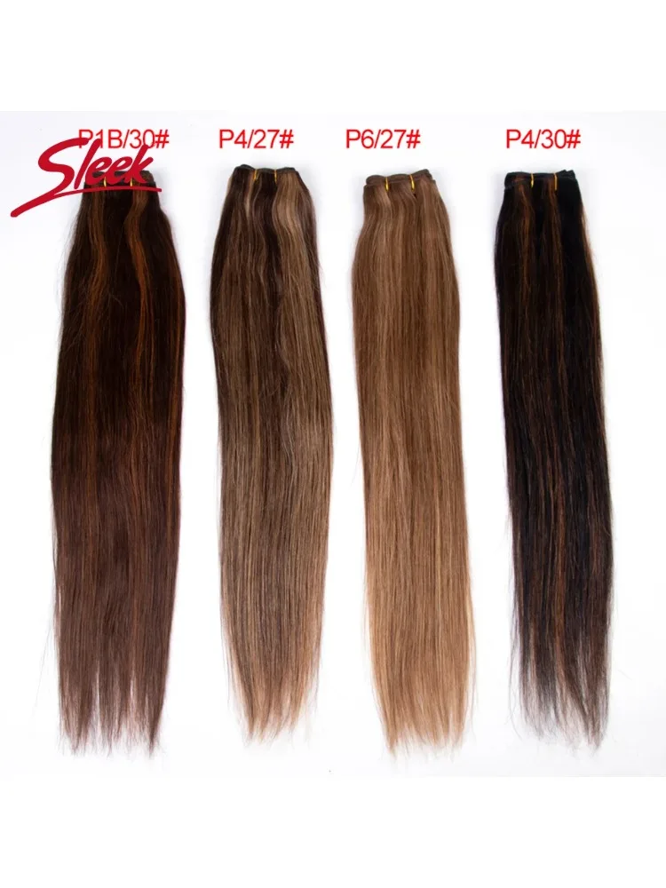 Slanke Braziliaanse Straight P4/27 P6/27 Bruin P4/30 P1B/30 Menselijk Haar Weave Bundels 100% Natuurlijke Rmy Haarverlenging 10 Tot 26 Inch - afbeelding 2