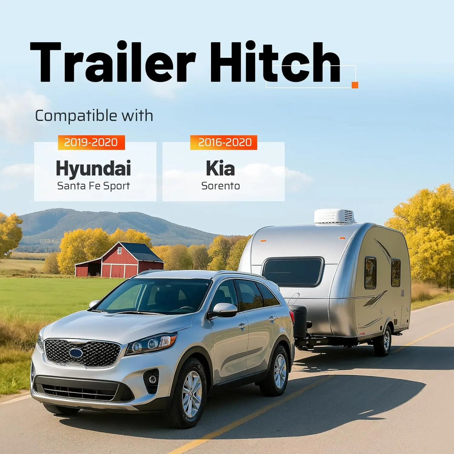 Rear Trailer Towing Application, Steel Material, 5000LBS Capacity, Compatible with Hyundai and Kia SUVs