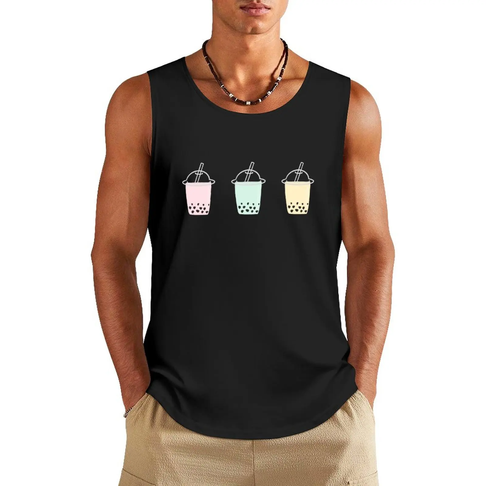 

bubble tea Tank Top Men's cotton t-shirt gym clothes for man clothes for men