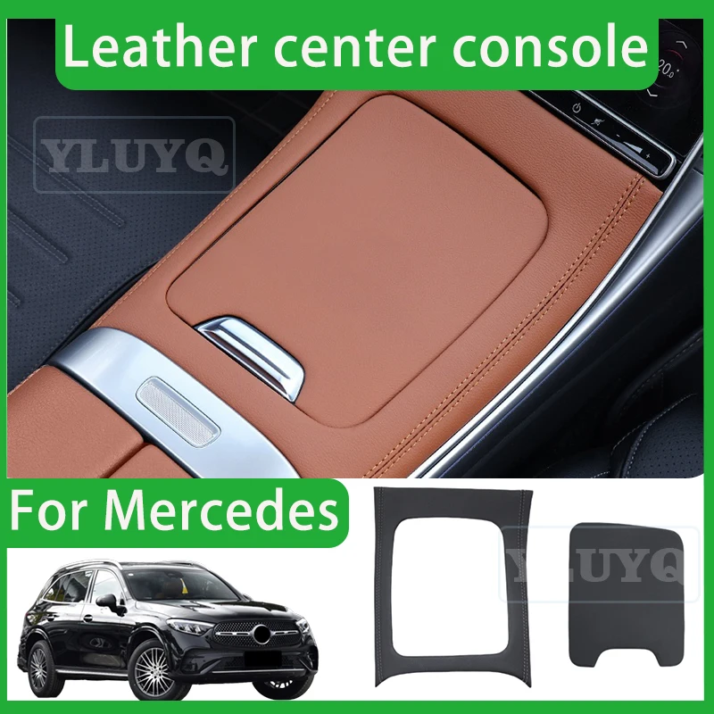 

For Mercedes-Benz C-Class L-Class GLC E300 Central Control Panel Protective Cover Leather Trim Patch Car Interior Accessories