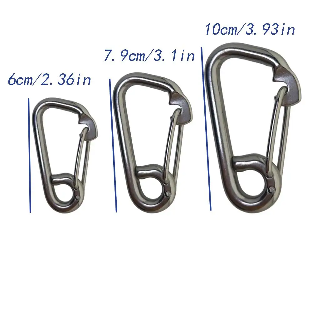 316 Marine Grade Stainless Steel  Spring Carabiner Spring Snap Hook for Dock Lines Tarps Marine Boat Hardware