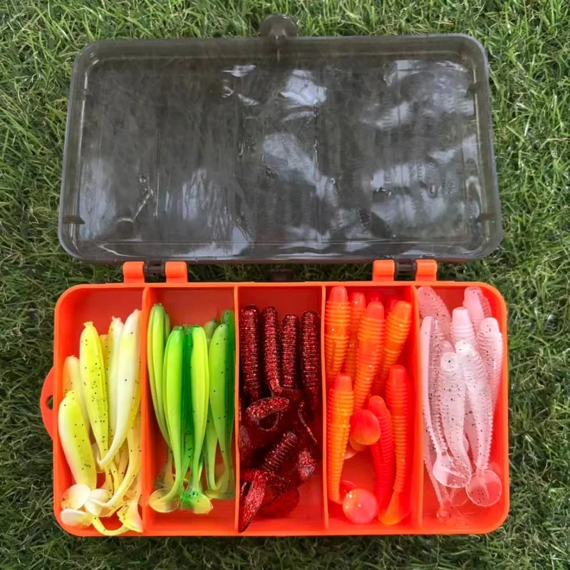 1Set Angelgerät Box Jig Köder 7cm Weicher Köder 3,5g 5g 7g 10g Jigging kopf Haken Angeln Box Pesca Swimbait Sinking Köder Kit – Detail 13