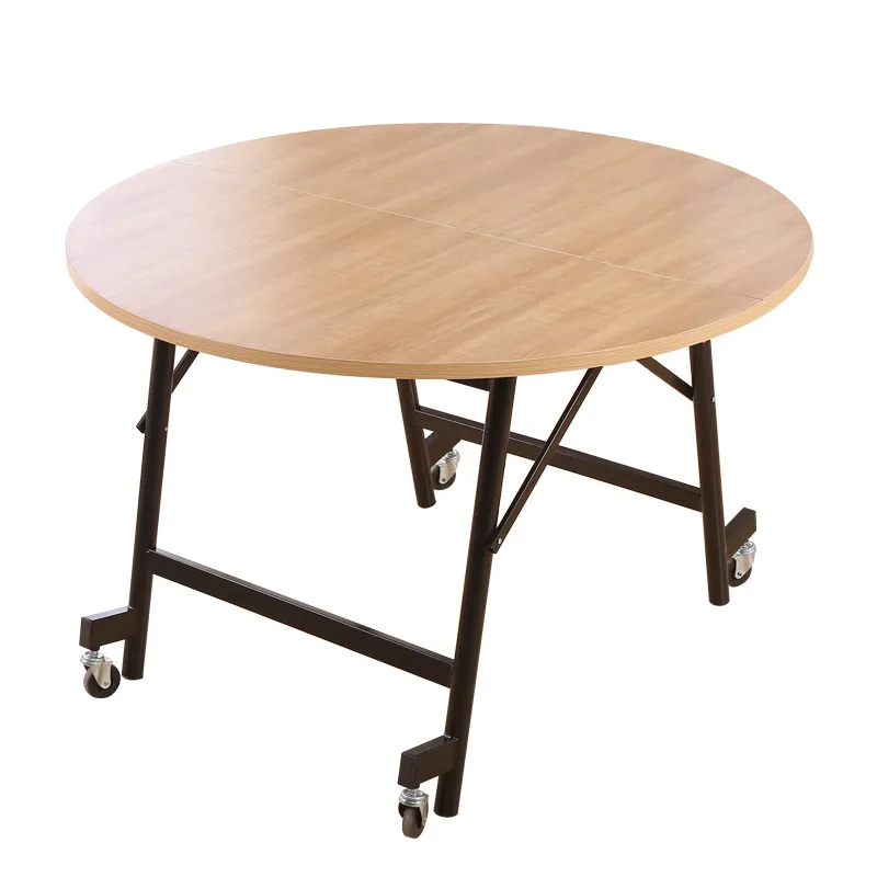 

Household dining round table, hotel banquet folding round table, simple three-fold