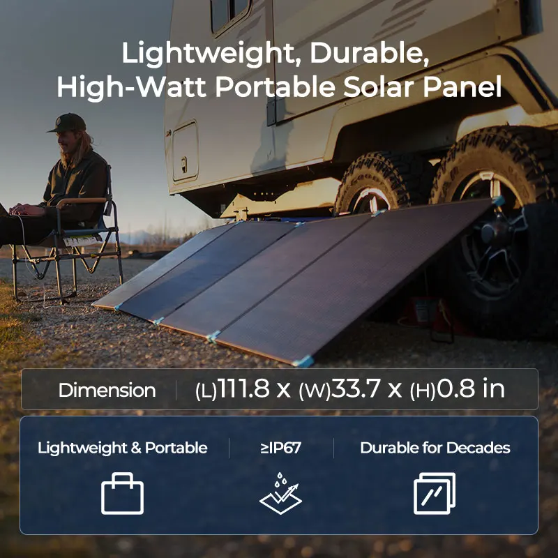 Renogy 400W Lightweight Portable Solar Suitcase, Foldable Solar Panel for Outdoor Activities, Durable & IP67 Waterproof for RV,