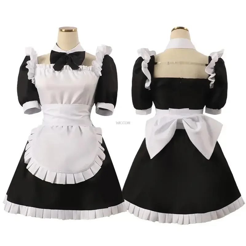 Gotou Hatori Косплей Bocchi The Rock Ijichi Nijika Платье горничной Черно-белый парик Лолиты Женская одежда на Хэллоуин MN1