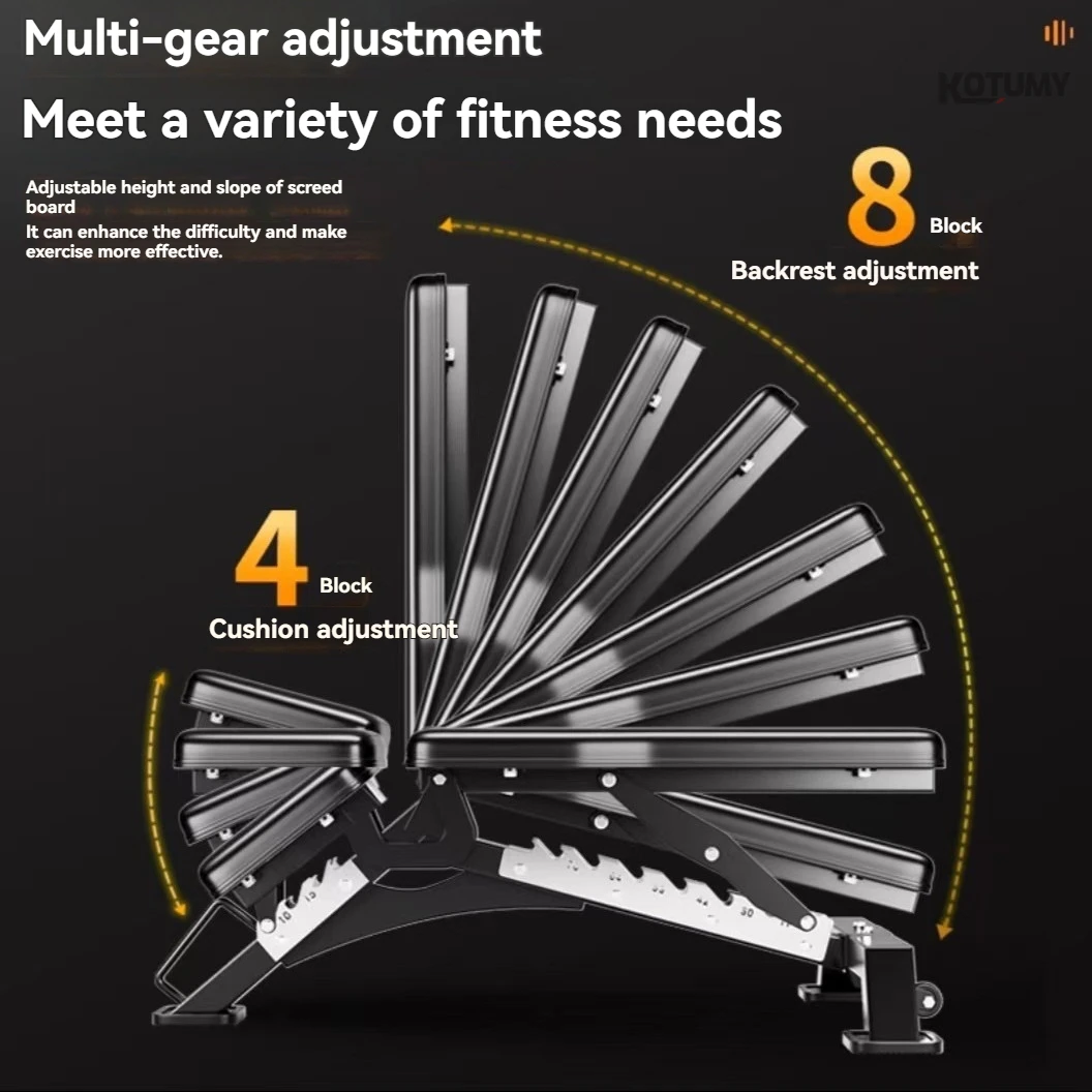 Multifunctional Professional Weight Bench, Adjustable Flat Incline Decline Bench, Household Bodybuilding Fitness Chair