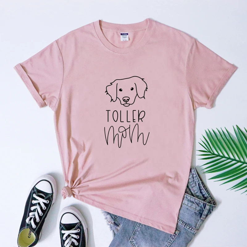 Toller Mom-Camiseta 100% de algodón para mamá, camisa divertida con estampado de perro, pato de Nueva Scotia, Retriever