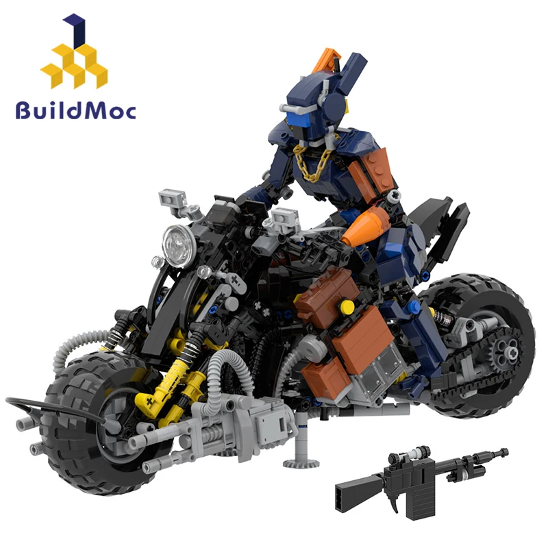 BuildMoc Chappies Building Blocks Kit Chappies and his Bike Model Toys Ideas Desktop Decorations,Children Birthday Gifts