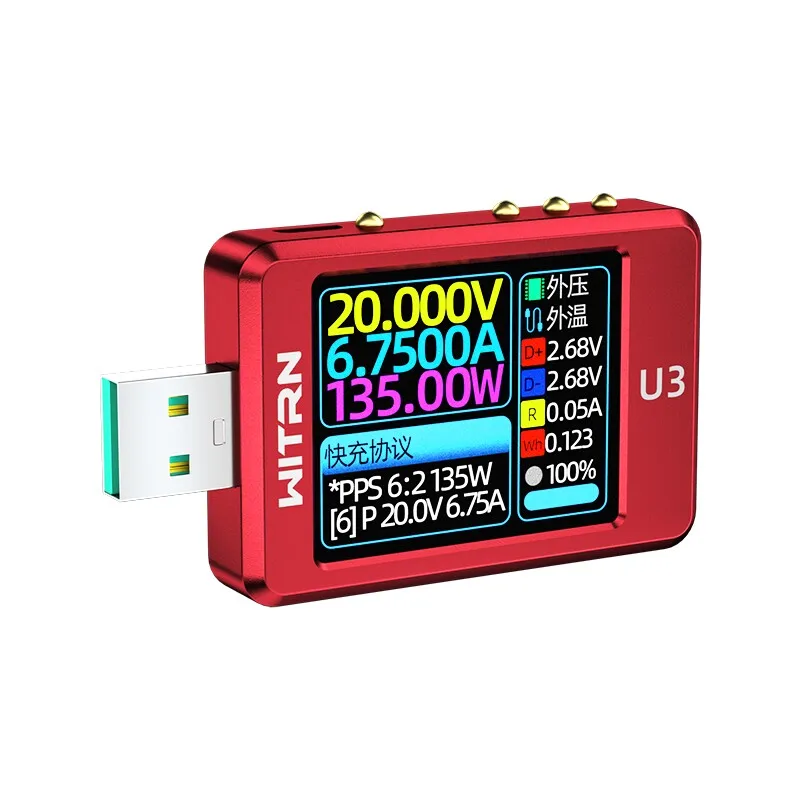 witrn-usb-tester-u3-voltage-and-ammeter-pd31-decoy-28v-fusion-fast-charging-ufcs-aging-epr